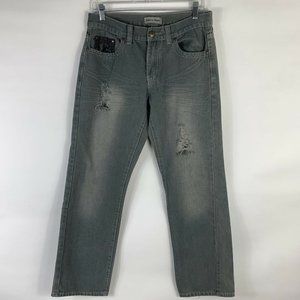 Respect Our Kingdom Jeans Men's 32x30 Straight Leg Mid Rise Gray Denim Casual